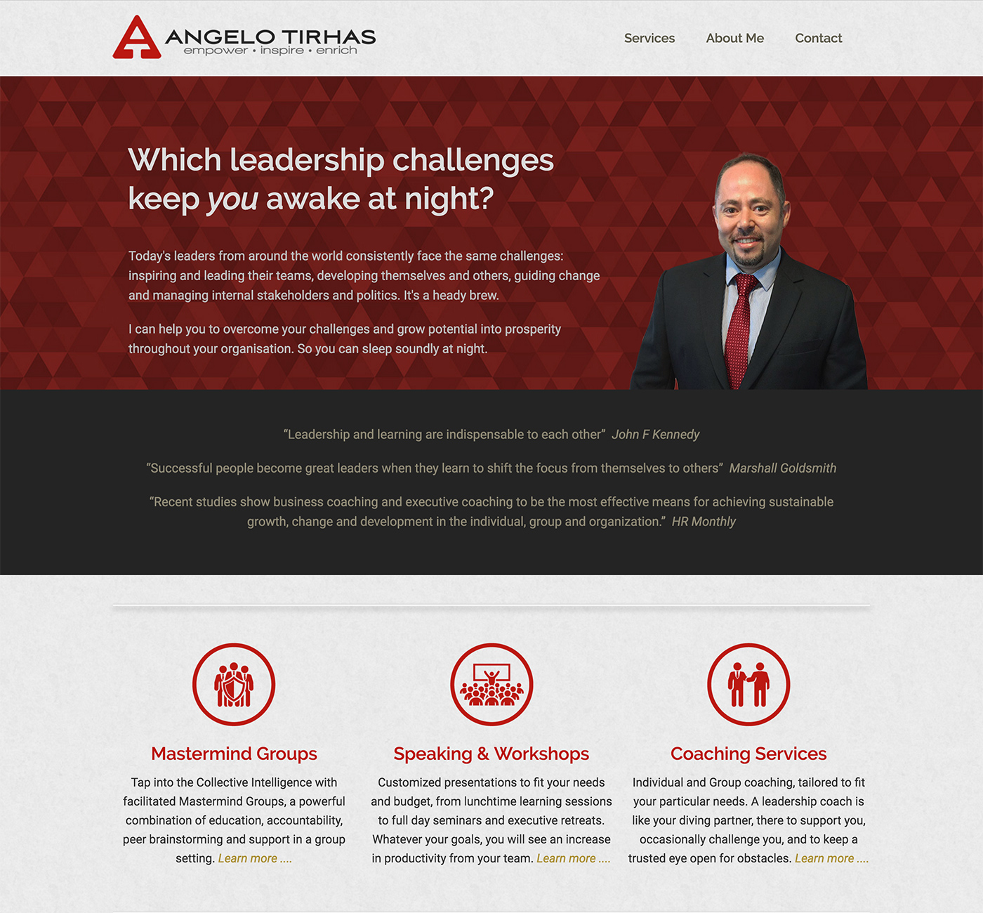 Angelo Tirhas website design